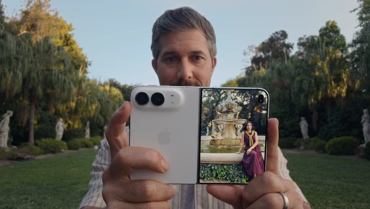 Duo Preview: a tela externa mostra a prévia para quem está sendo fotografado